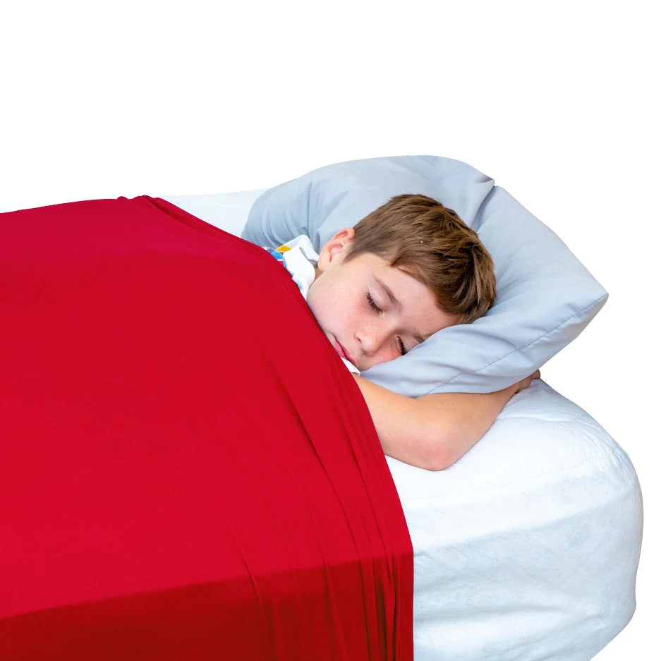 Sensory Bed Sheet for Kids Compression Alternative to Weighted Blankets - Red - Image 13