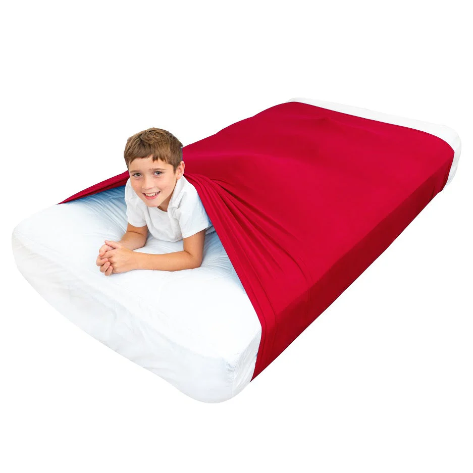 Sensory Bed Sheet for Kids Compression Alternative to Weighted Blankets - Red - Image 14