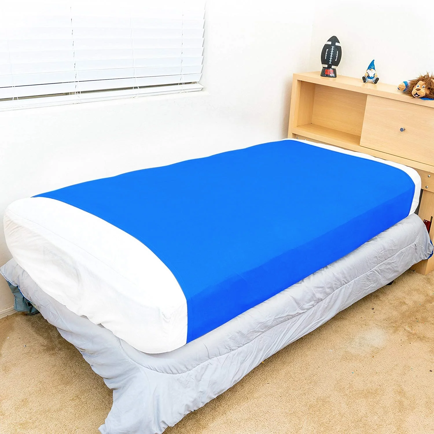 Sensory Bed Sheet for Kids Compression Alternative to Weighted Blankets - Blue - Image 10