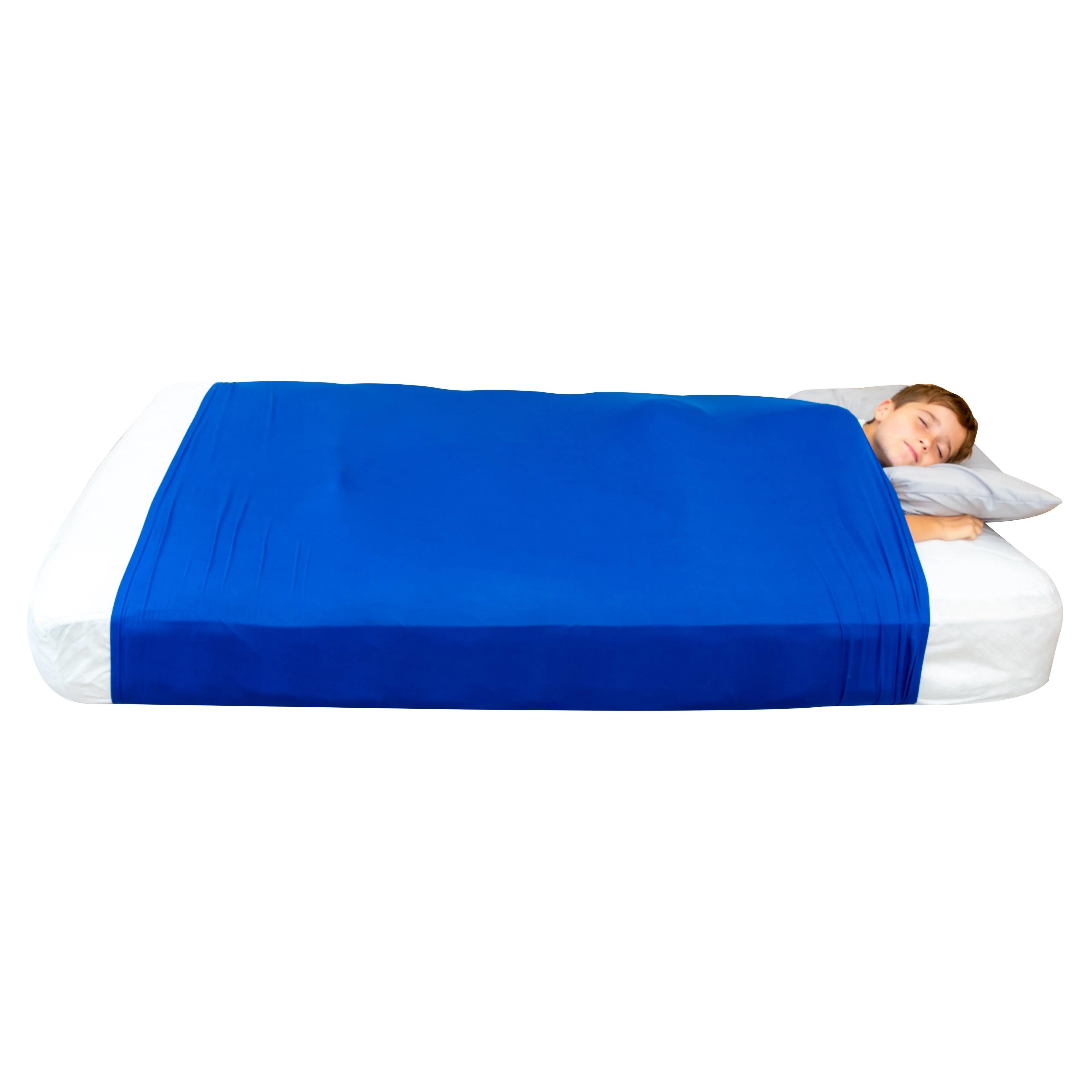 Sensory Bed Sheet for Kids Compression Alternative to Weighted Blankets - Blue - Image 15
