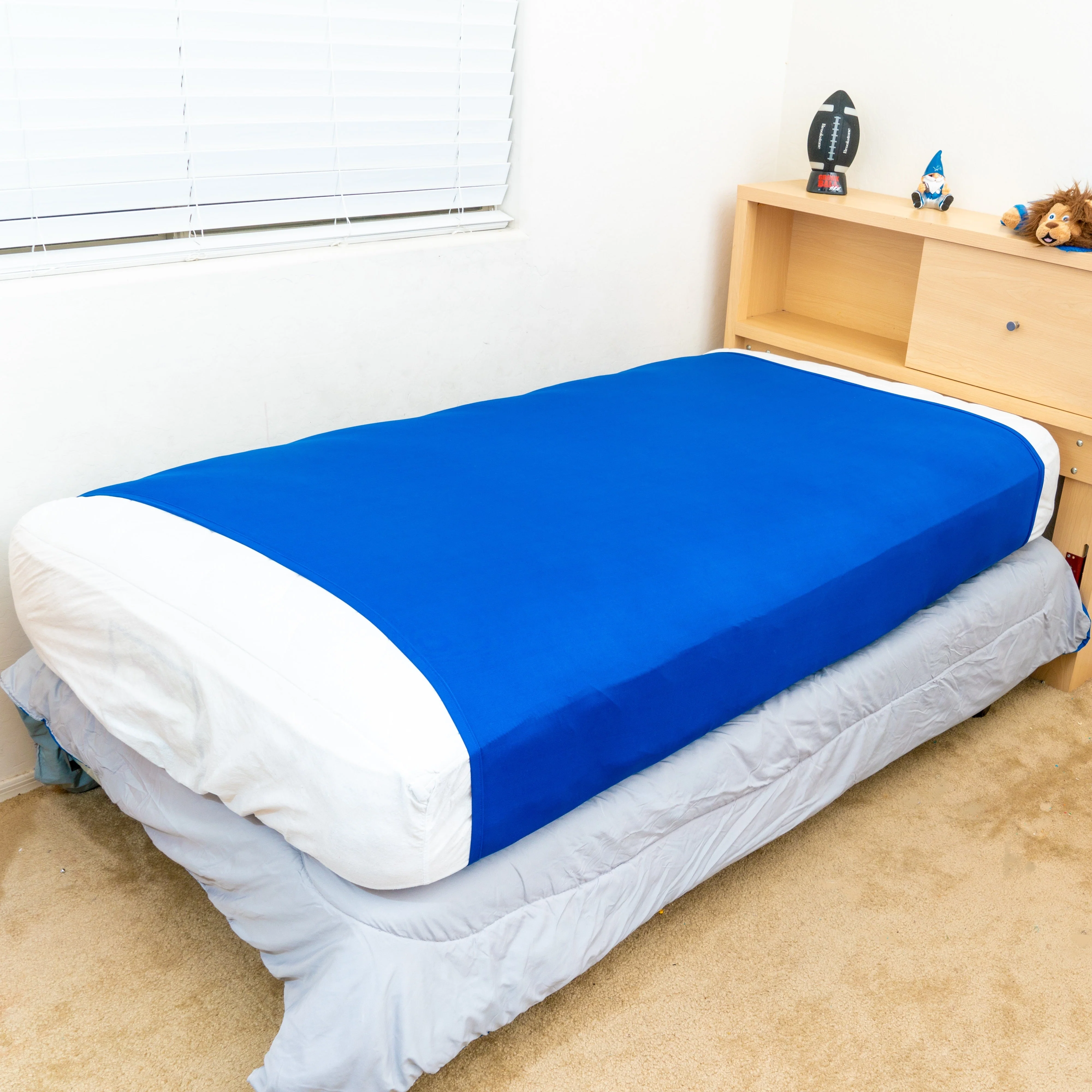 Sensory Bed Sheet for Kids Compression Alternative to Weighted Blankets - Blue - Image 17