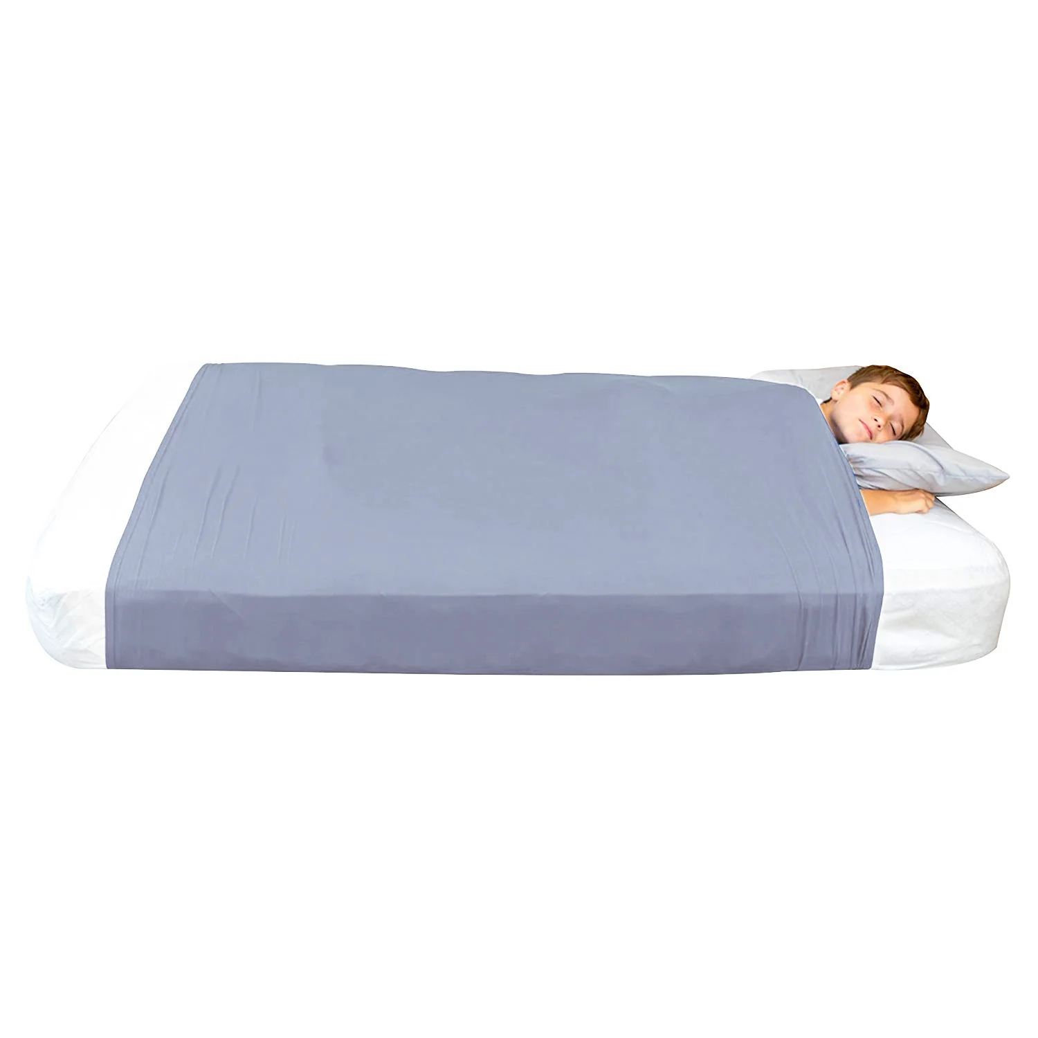 Sensory Bed Sheet for Kids Compression Alternative to Weighted Blankets - Blue - Image 18