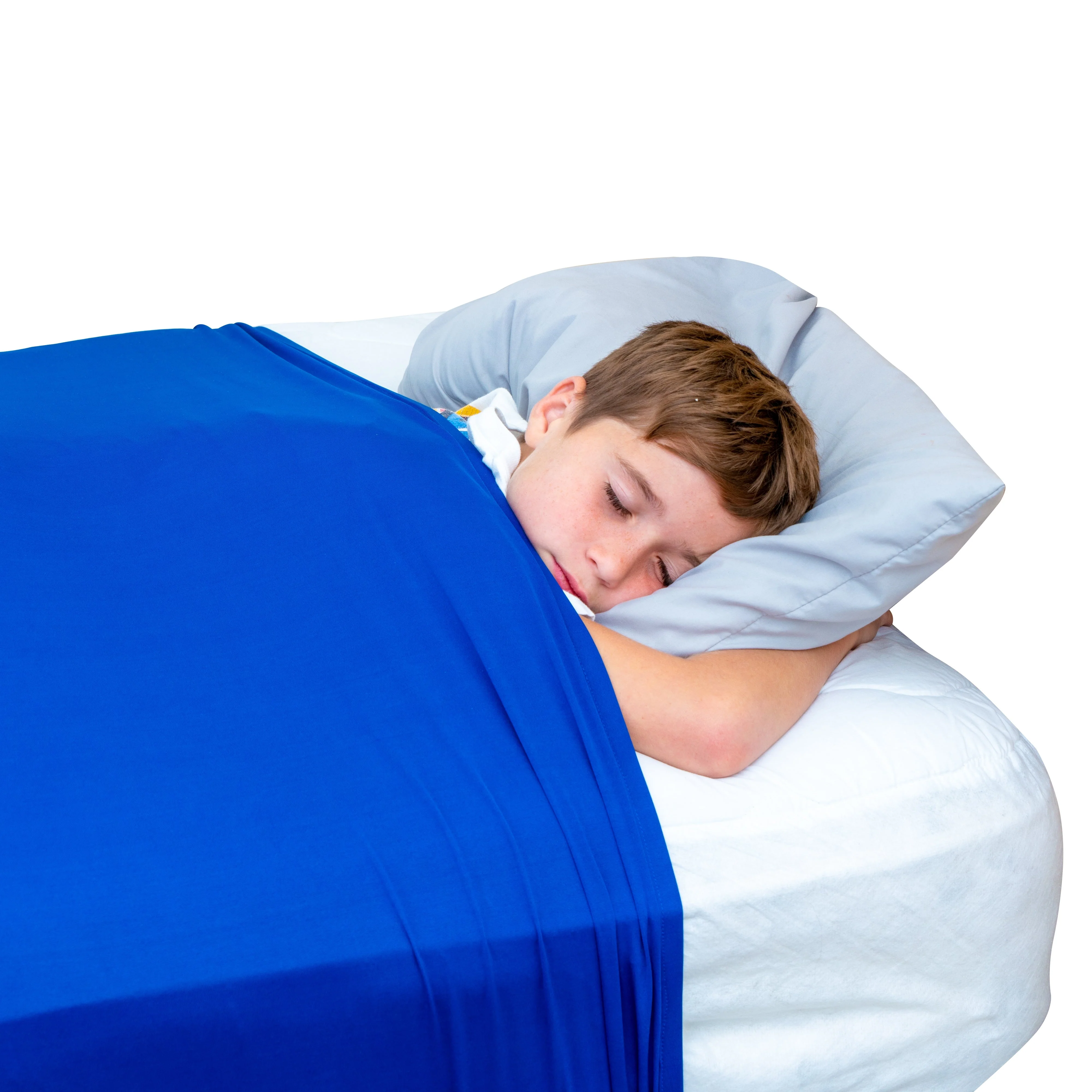 Sensory Bed Sheet for Kids Compression Alternative to Weighted Blankets - Blue - Image 28