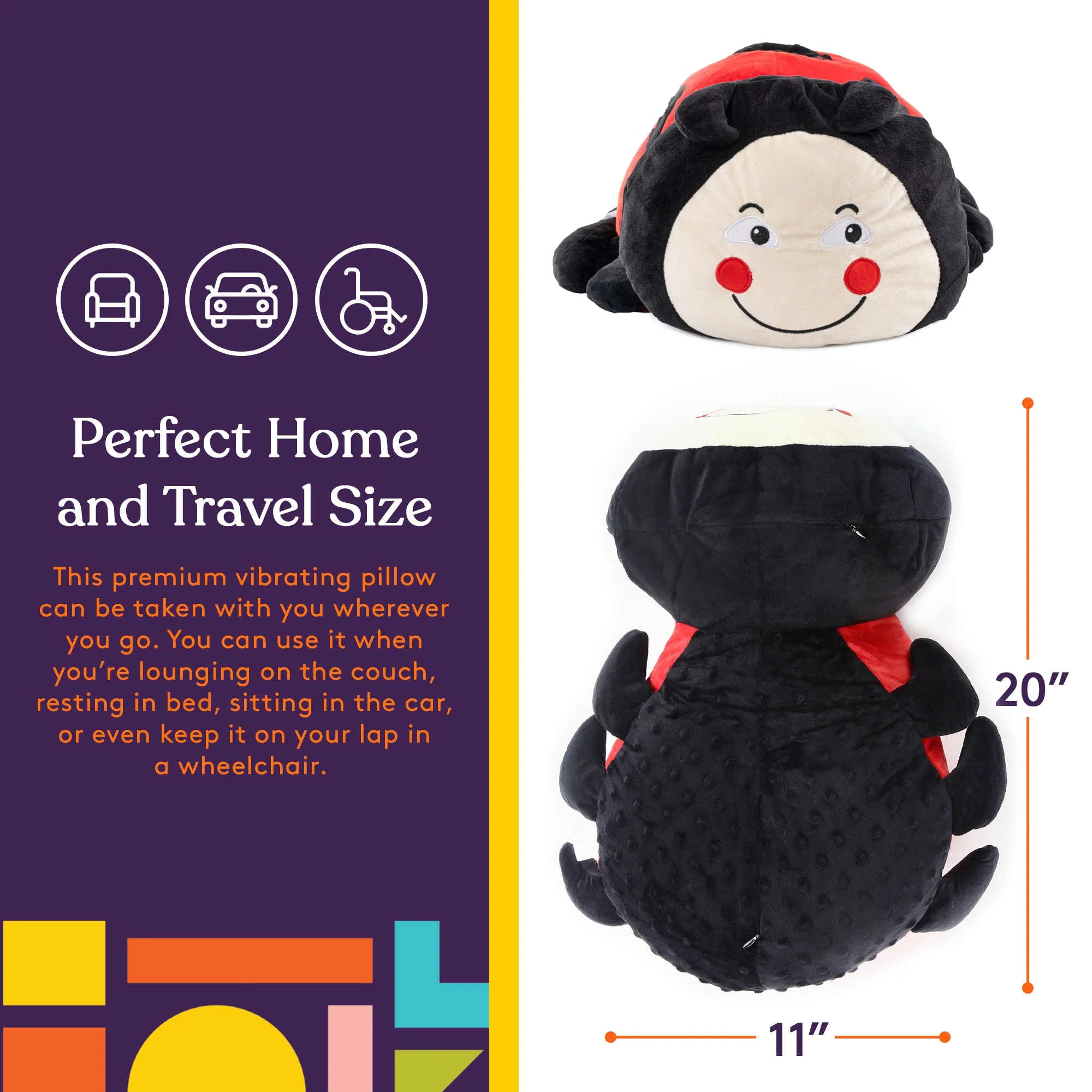 Sensory Vibrating Pillow-Ladybug - Image 3