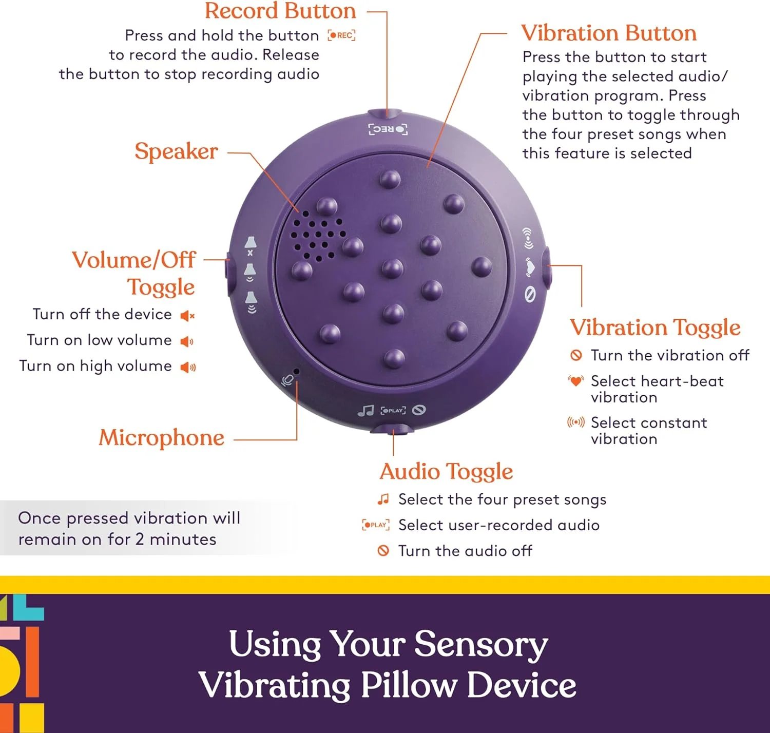Sensory Vibrating Pillow-Turtle with Music and Voice Recording - Image 6