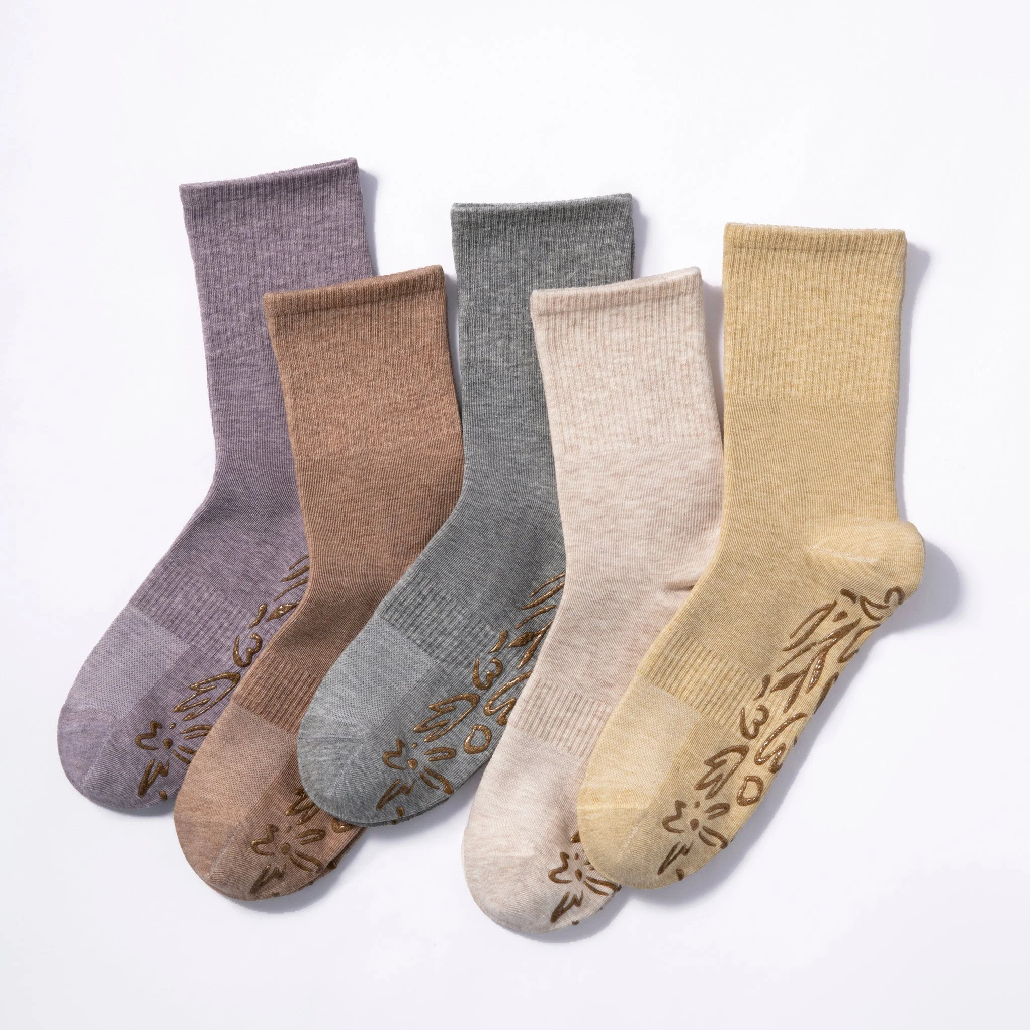 Serene Socks- Adult Organic Cotton Non-Slip Socks- 4 Seasons- Lavender- 2 Pairs - Image 8