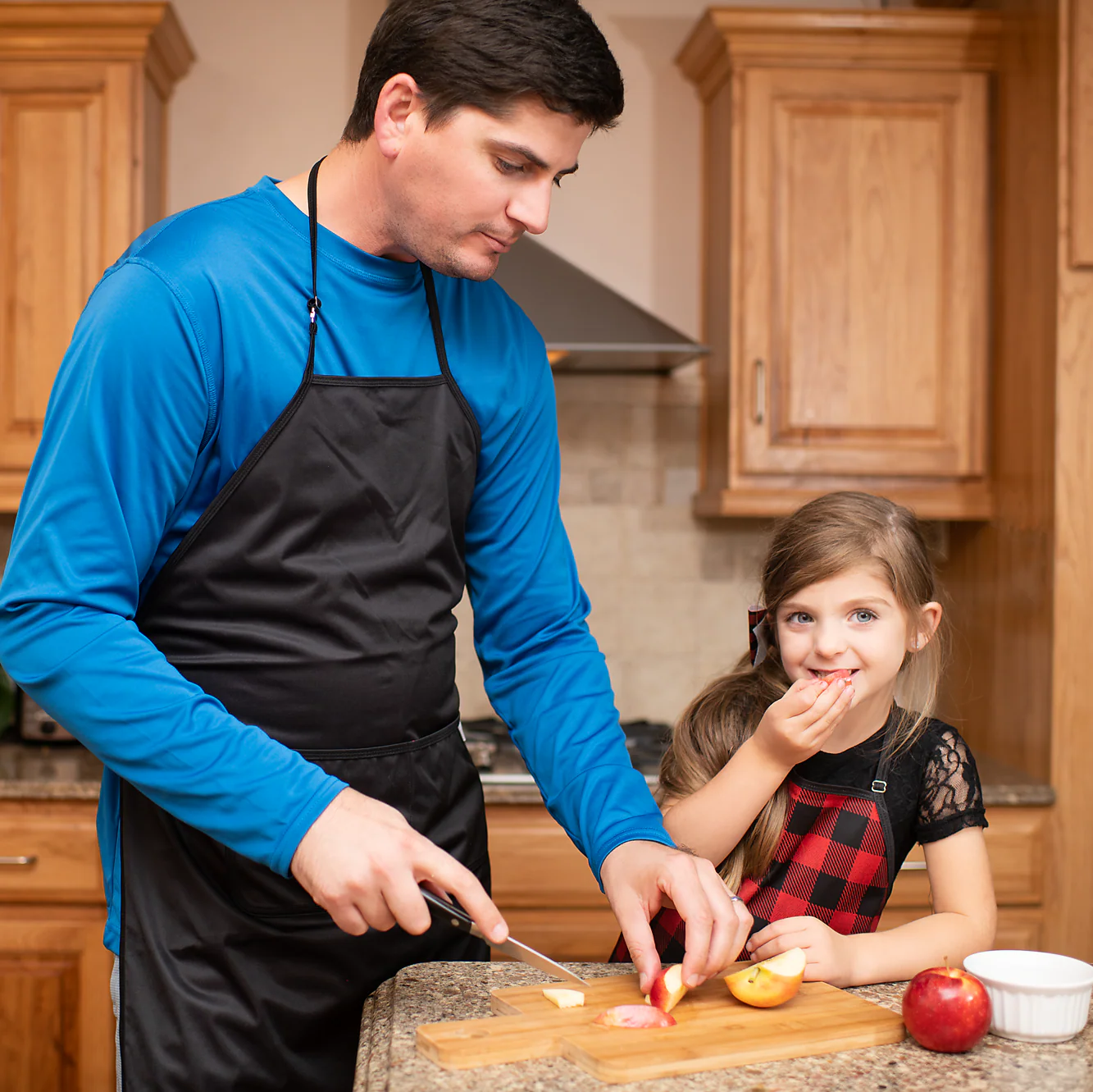 Solid Black Minimalist Apron - fits sizes youth small through adult 2XL - Image 2