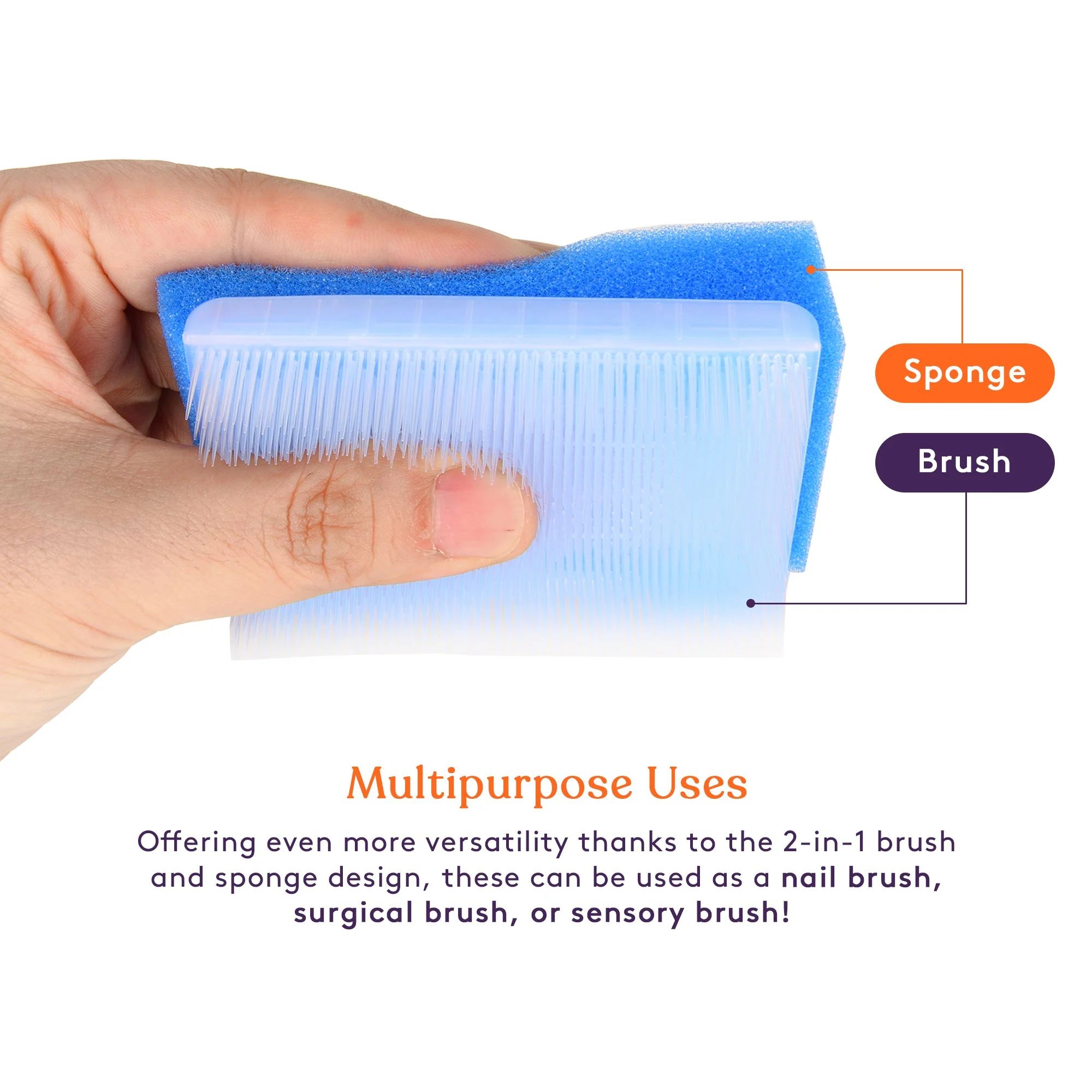 Special Supplies Baby Bath Sponges Soft Foam Sensory Scrubber with Cradle Cap Bristle Brush - Body, Hair, and Scalp Cleaning - Gentle on Infant, Toddler Sensitive Skin - Great Sensory Feel - Image 7