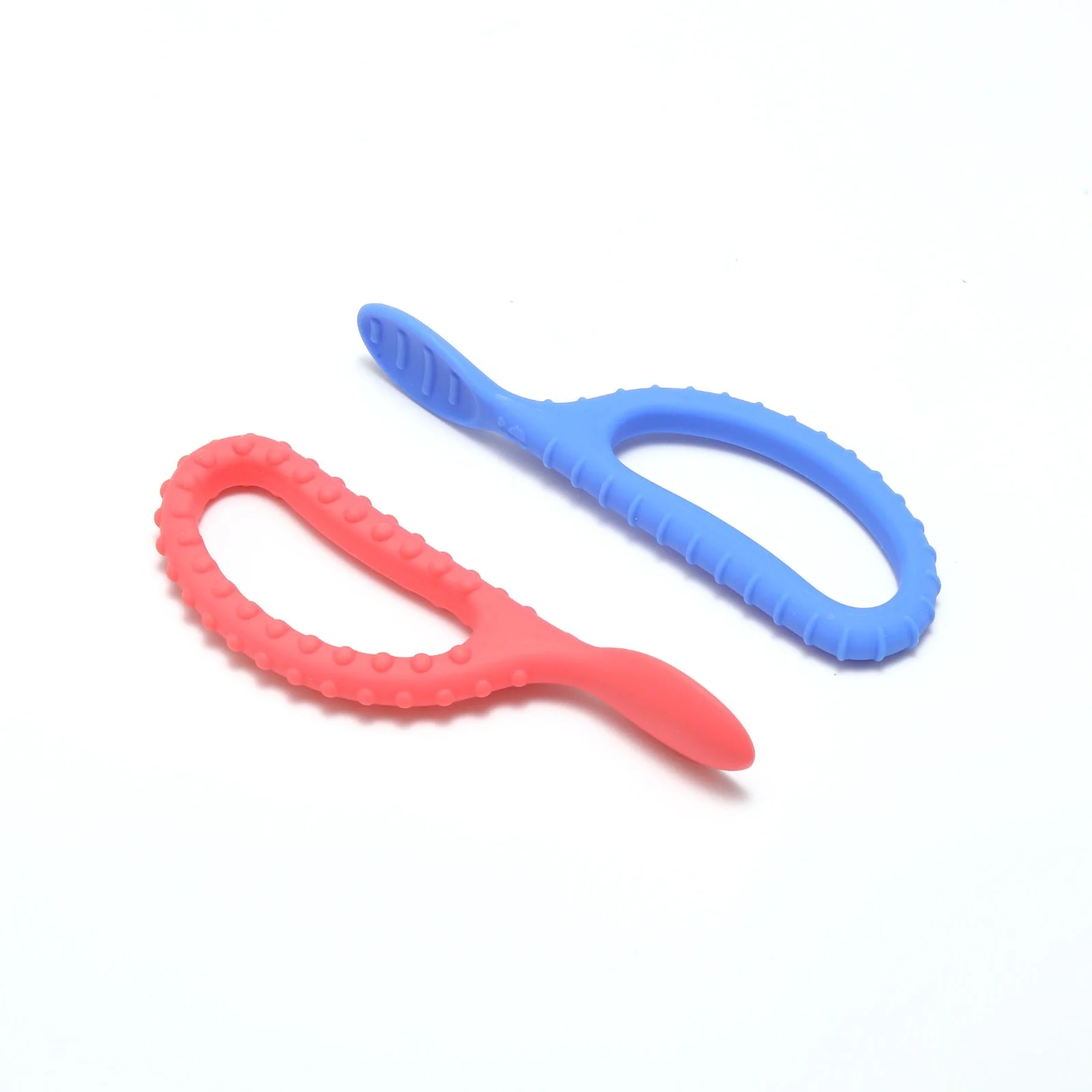 Special Supplies Duo Spoon Loops Oral Motor Therapy Tools, 2 Pack, Textured Stimulation and Sensory Input Treatment for Babies, Toddlers or Kids, BPA Free Silicone with Flexible, Easy Handle-Red & Blue - Image 3