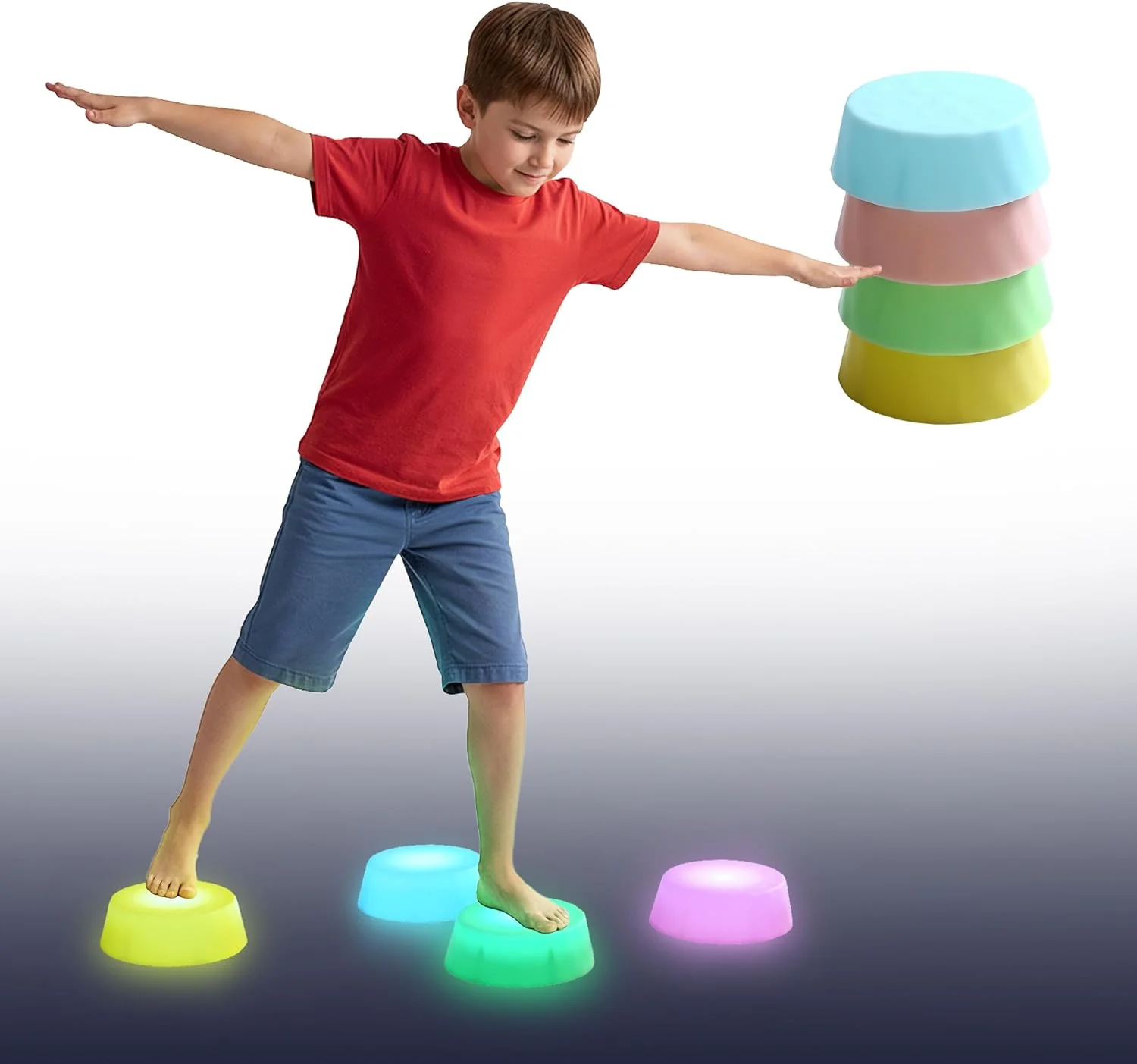 Special Supplies LED Stepping Stones for Kids – Light-Up Balance Blocks – Promote Coordination, Balance, Strength for Toddlers & Children – Durable Non-Slip Rubber, Safe Indoor & Outdoor Play - Image 10