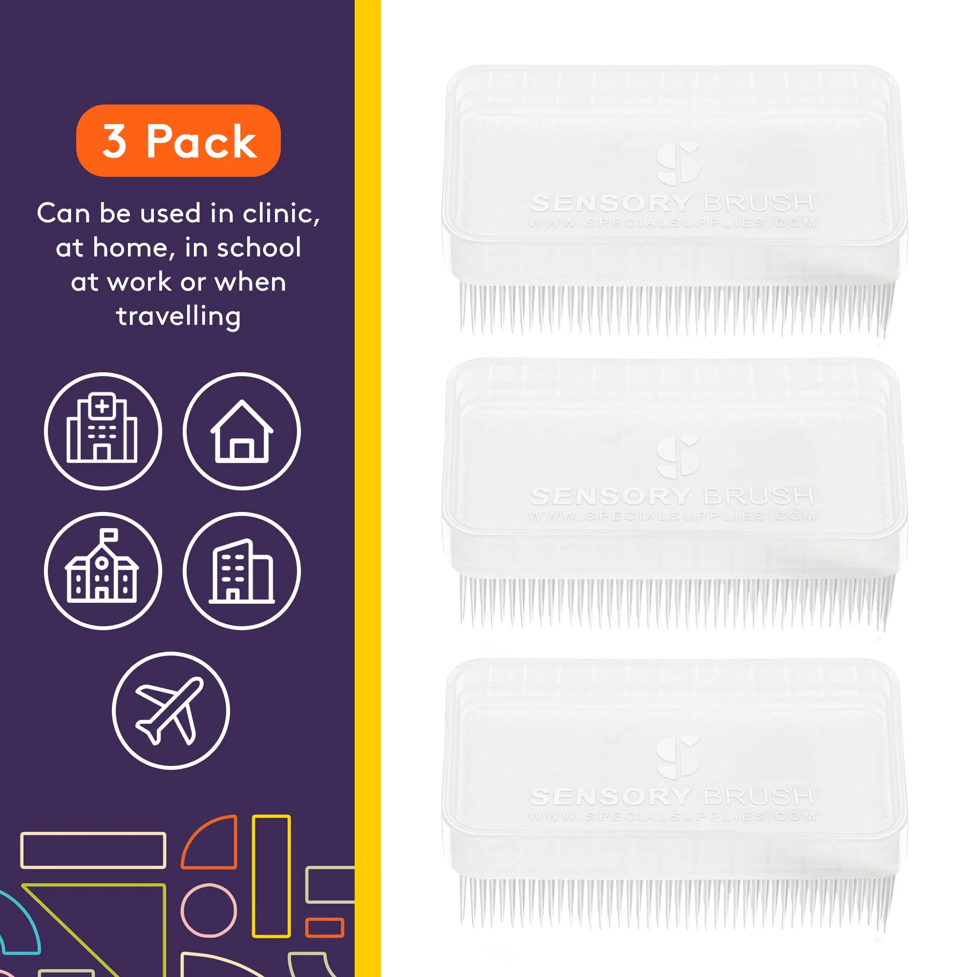 Special Supplies Sensory Brush Therapressure Therapy Brush for Occupational and Sensory Brushing, 3 Pack, Stimulating and Calming Tools for Kids and Adults, Soft Flexible Bristles, Latex Free - Image 6