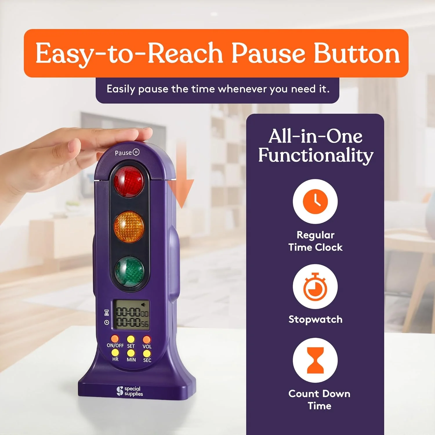 Special Supplies Stoplight Timer - Countdown - Use for Sensory Rooms, Schools, and Bedrooms - Image 5