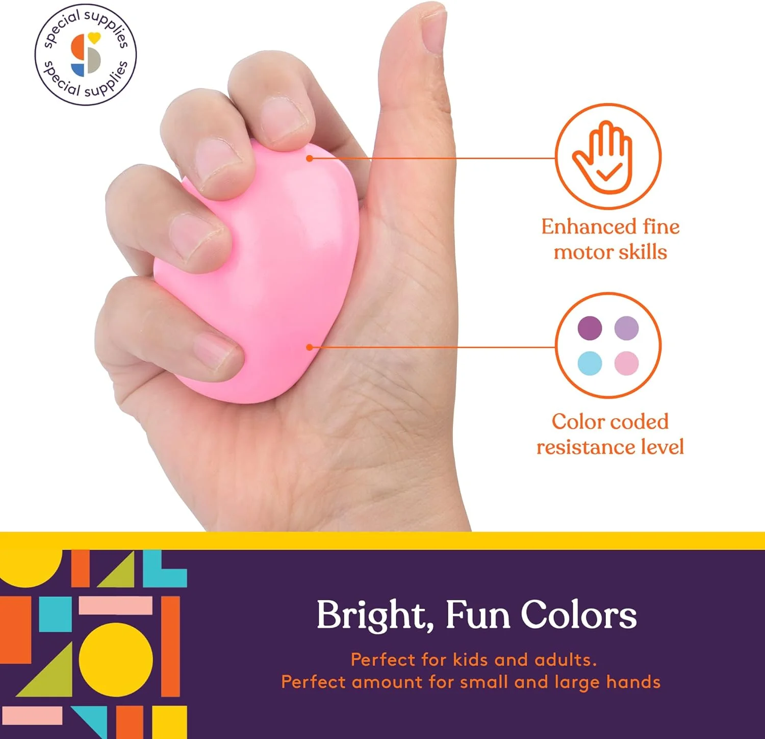 Special Supplies Therapy Putty for Kids and Adults - Resistive Hand Exercise Stress Relief Therapy Putty Kit, Set of 4 Strengths, Three Ounces of Each Putty - Image 5