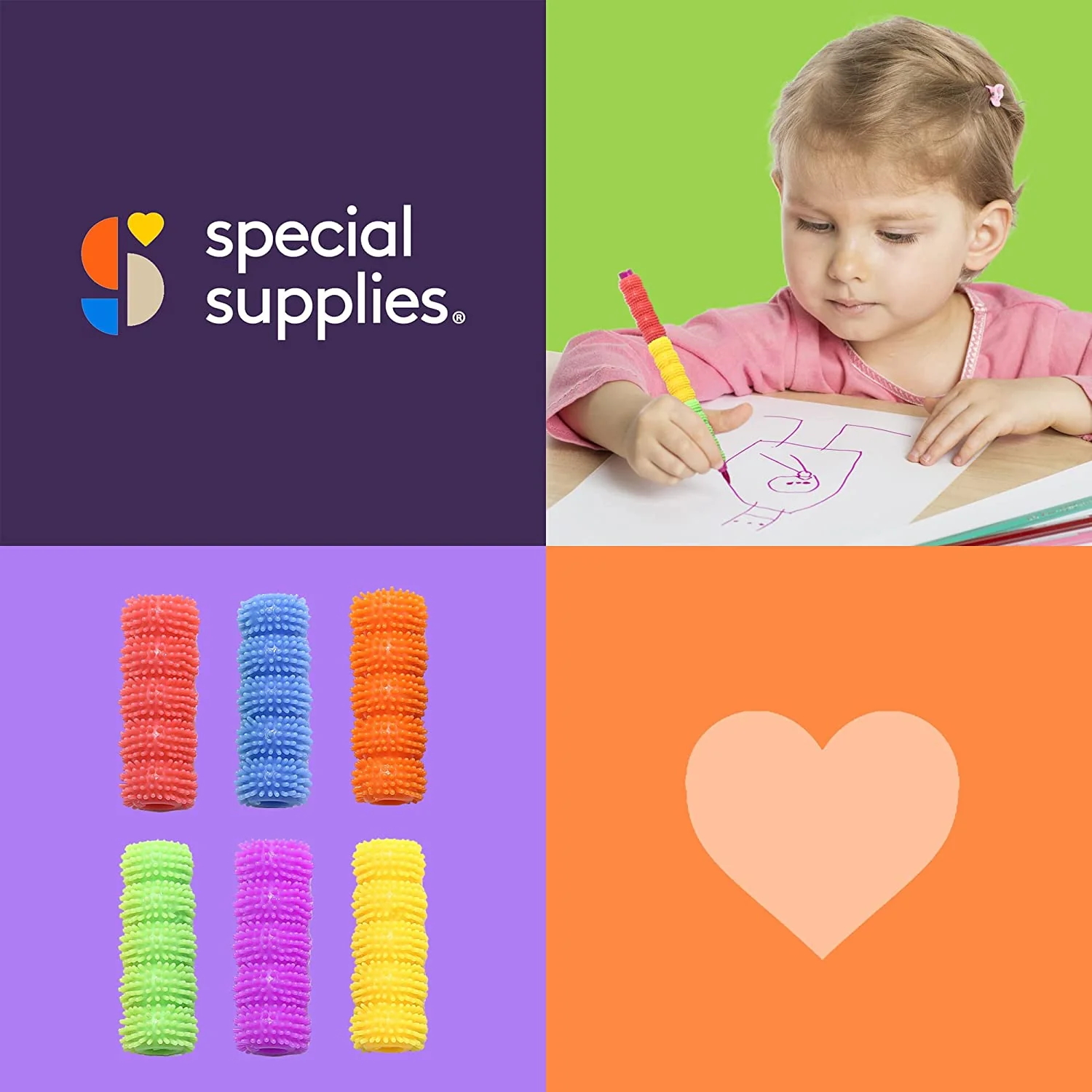 Spiky Pencil Grips for Kids and Adults - 50 Pack - Image 4