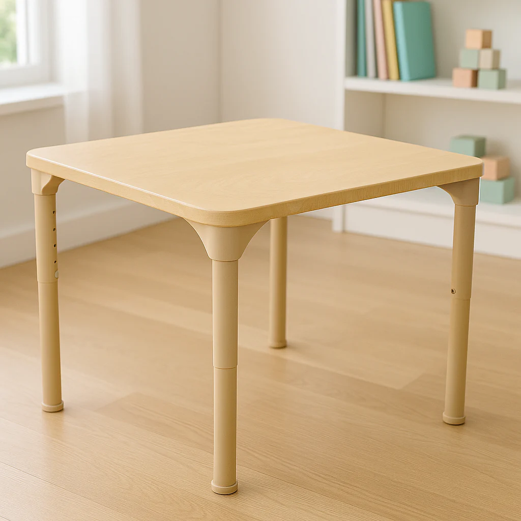 Square Adjustable Kids Table – 13" to 17" Height | Preschool & Toddler Activity Table for Classrooms & Daycares - Image 8