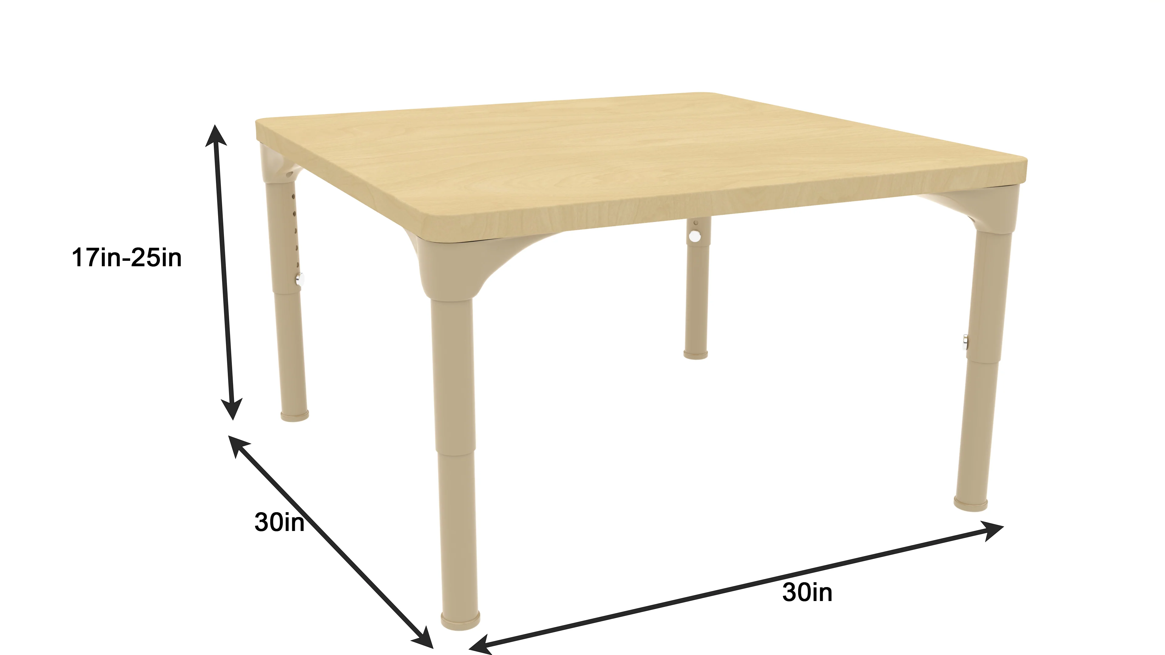 Square Adjustable Kids Table – 17" to 25" Height | Activity Table for Classrooms, Daycares & Homeschool - Image 4