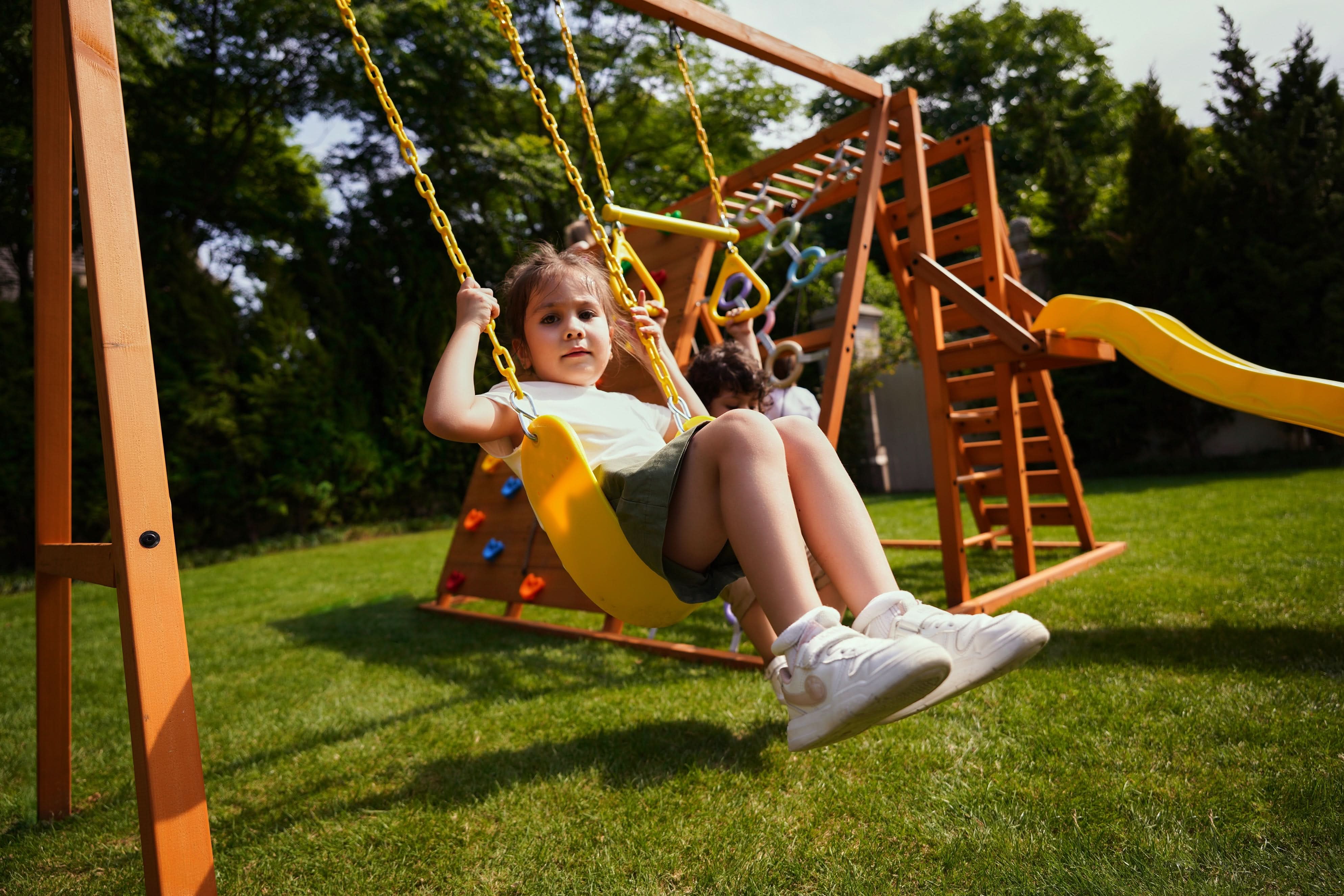 Sycamore Backyard Climbing Set – 2 Swings, Trapeze Bar & Outdoor Fun - Image 20