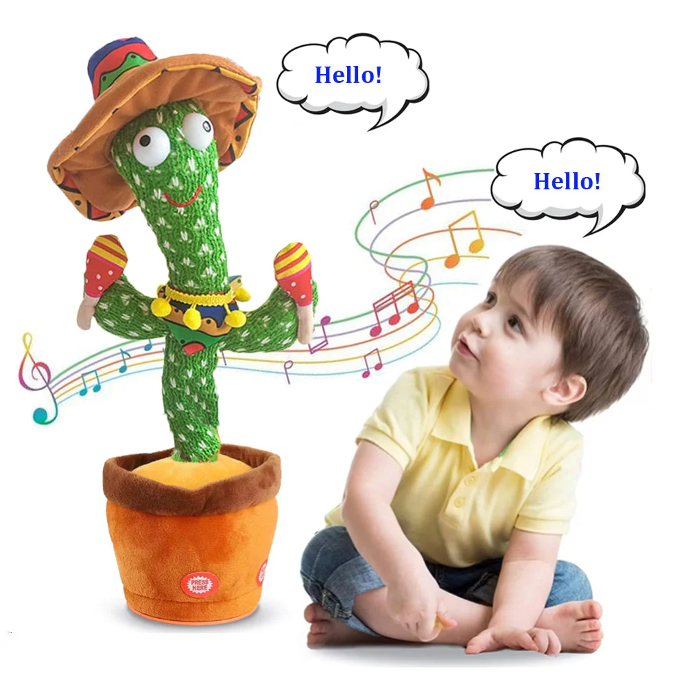 Talking Repeating Dancing Cactus Toy Plush Kids Baby - Image 3