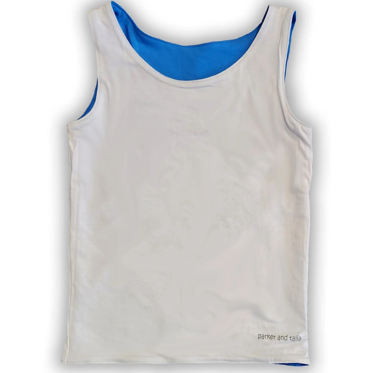 The Sensory Compression Comfort Reversible Tank - Blue/White - Image 3