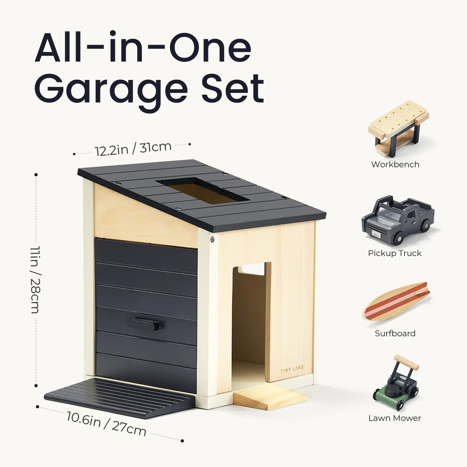 Tiny Land® Wooden Dollhouse - Garage - Image 10