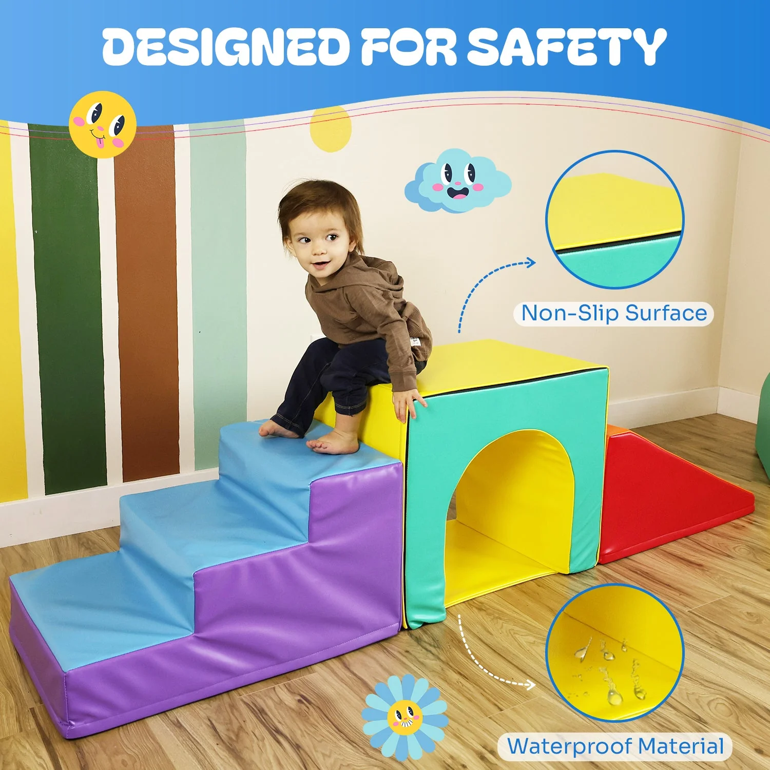 Toddler Climbing Toys - Soft Play Set for Kids (4 Pc Set) - Image 4