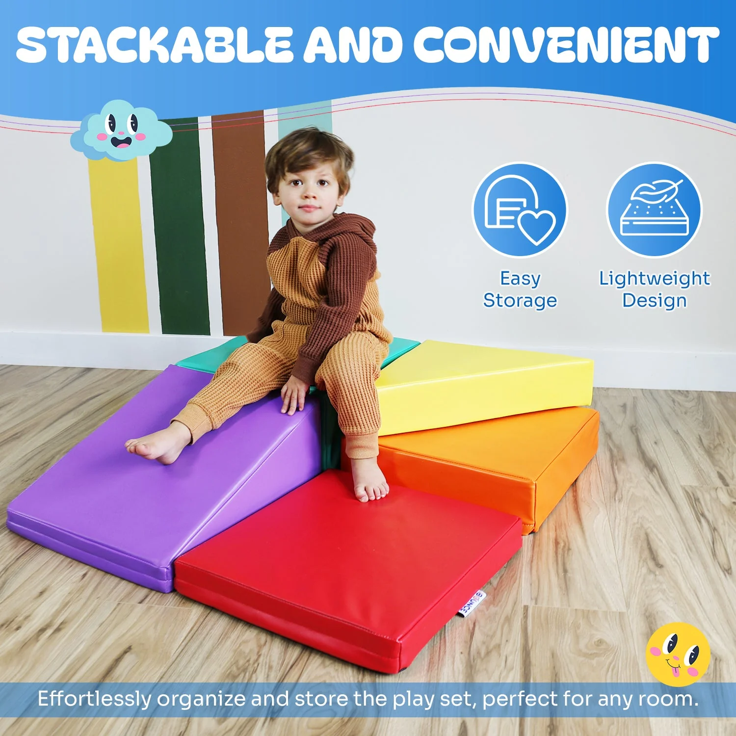 Toddler Climbing Toys - Soft Play Set for Kids (5 Pc Set) - Image 2