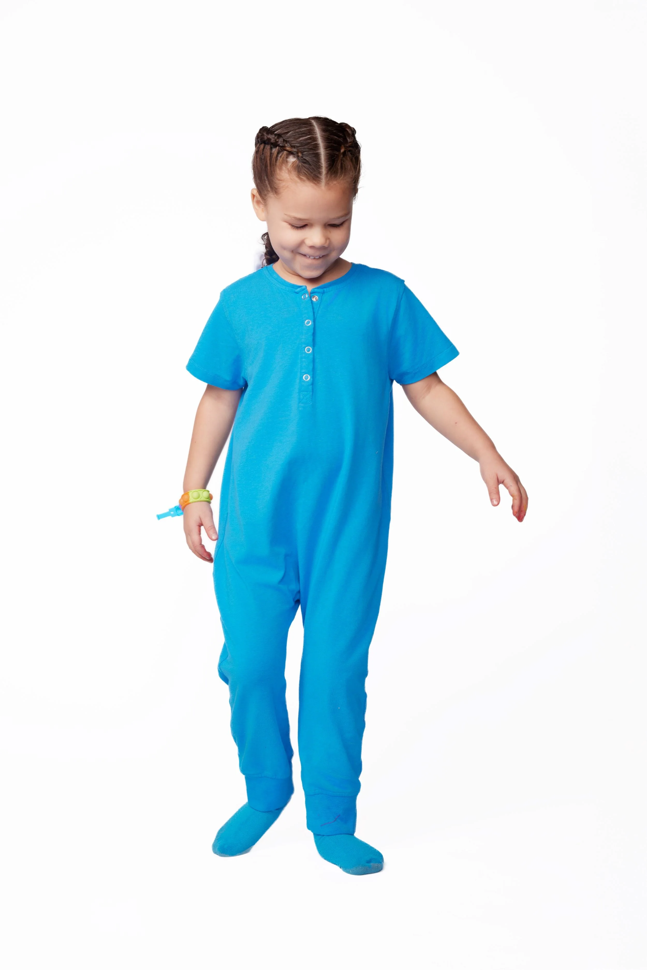 Ultimate Comfort Playsuit w Chewy Sensory Bracelet- BLUE - Image 4