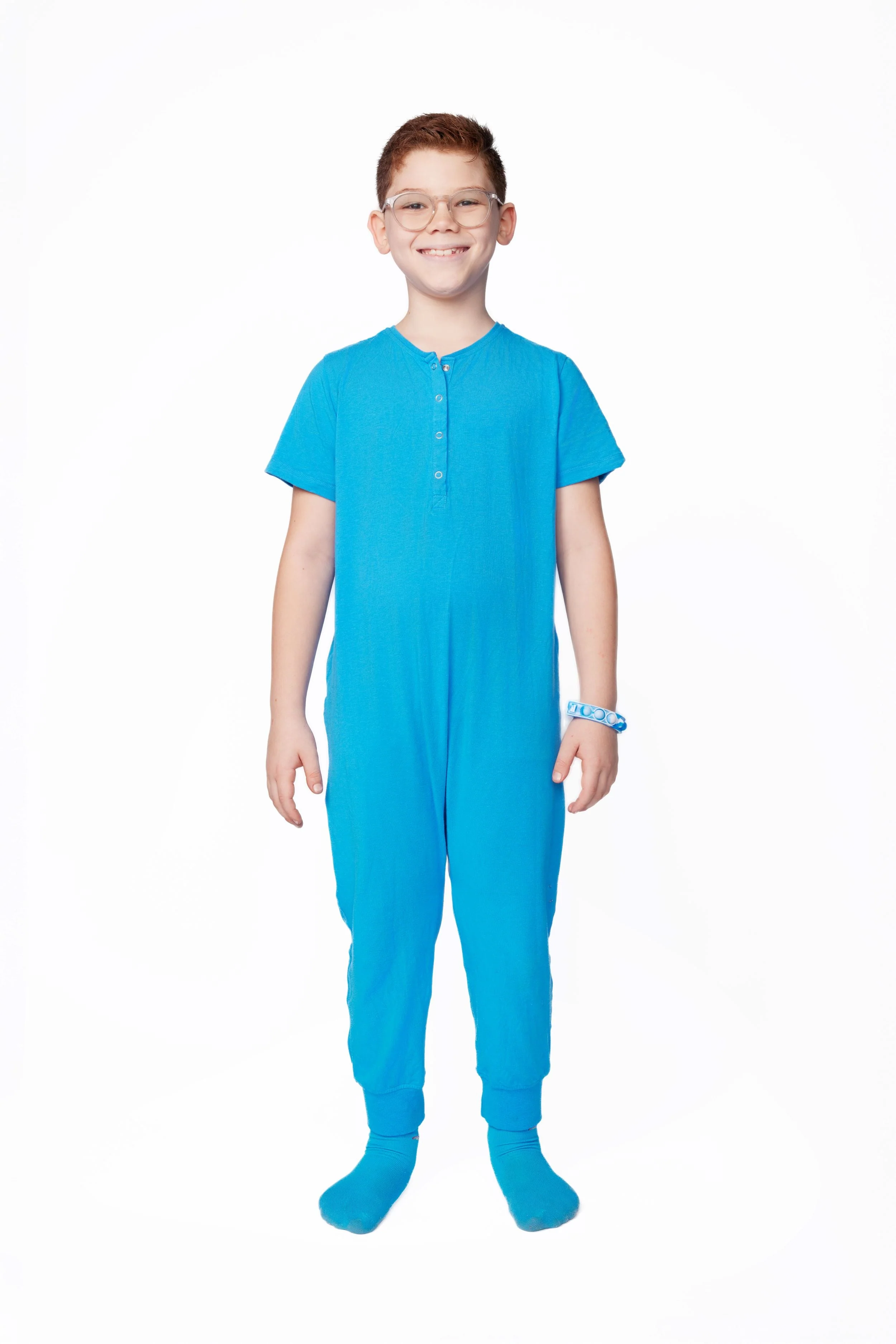 Ultimate Comfort Playsuit w Chewy Sensory Bracelet- BLUE - Image 5