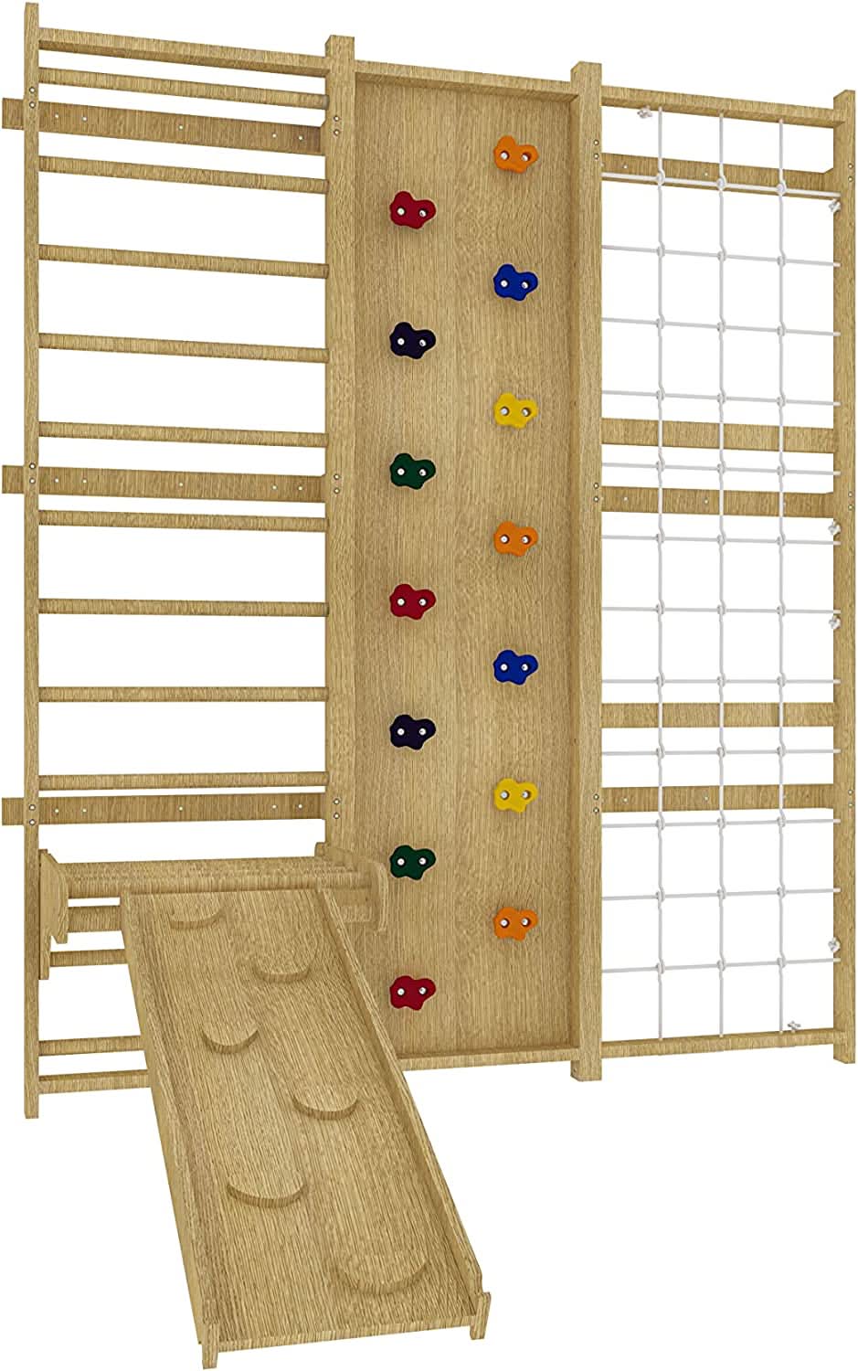 Walnut 9-in-1 Swedish Ladder Wall Gym | Indoor Wooden Climber & Activity Set for Kids - Image 8