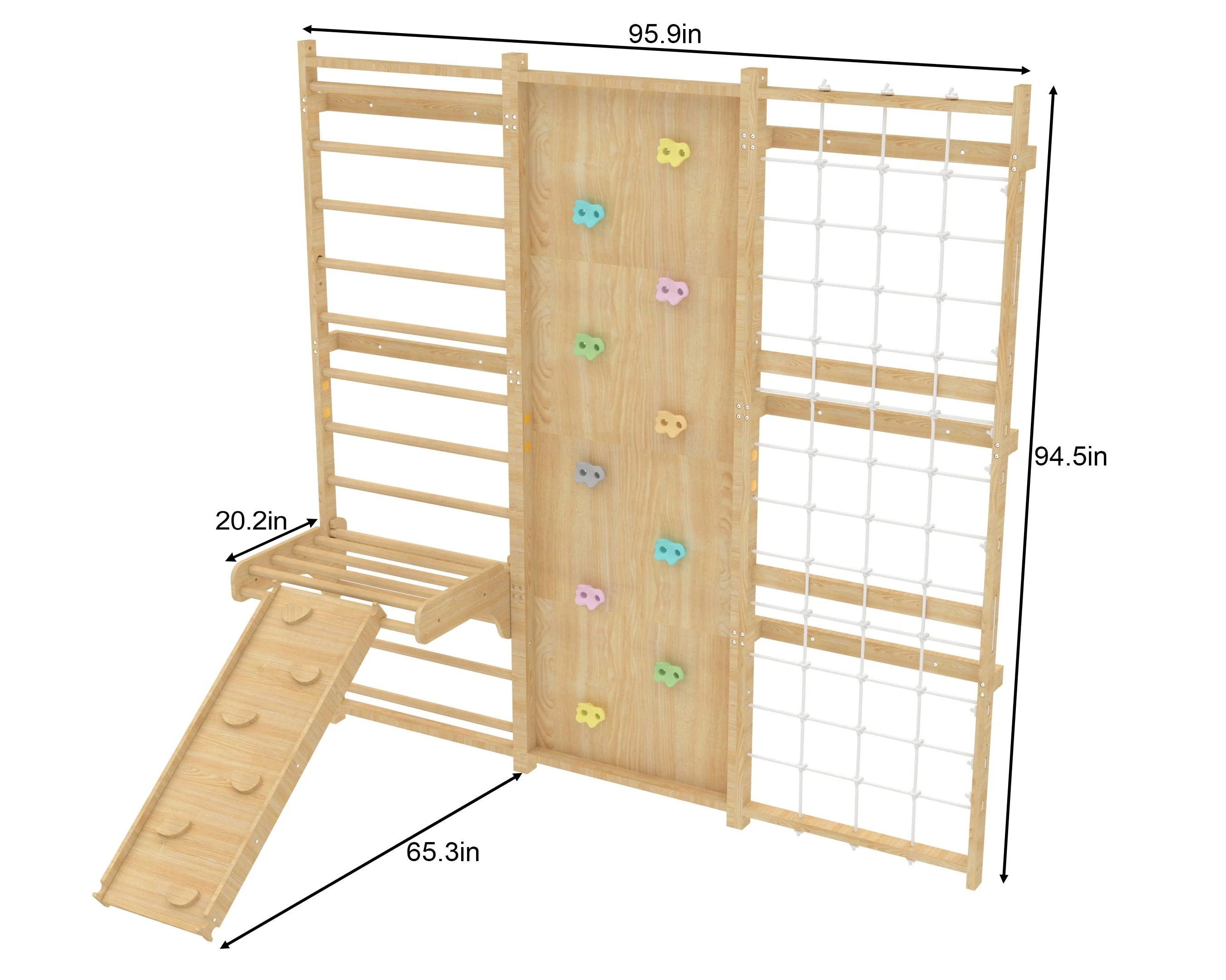 Walnut Modular 9-in-1 Swedish Ladder Wall Gym – Indoor Climber for Kids & Toddlers - Image 4