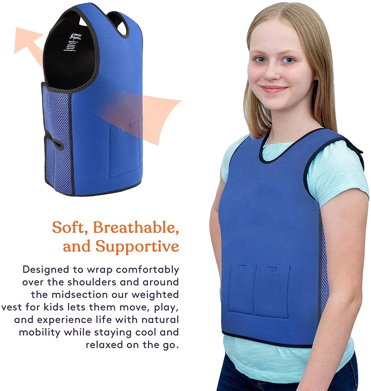 WEIGHTED - Sensory Compression Vest for Kids with Processing Disorders ADHD and Autism Calming and Supportive with Adjustable Weight Fit - Image 10