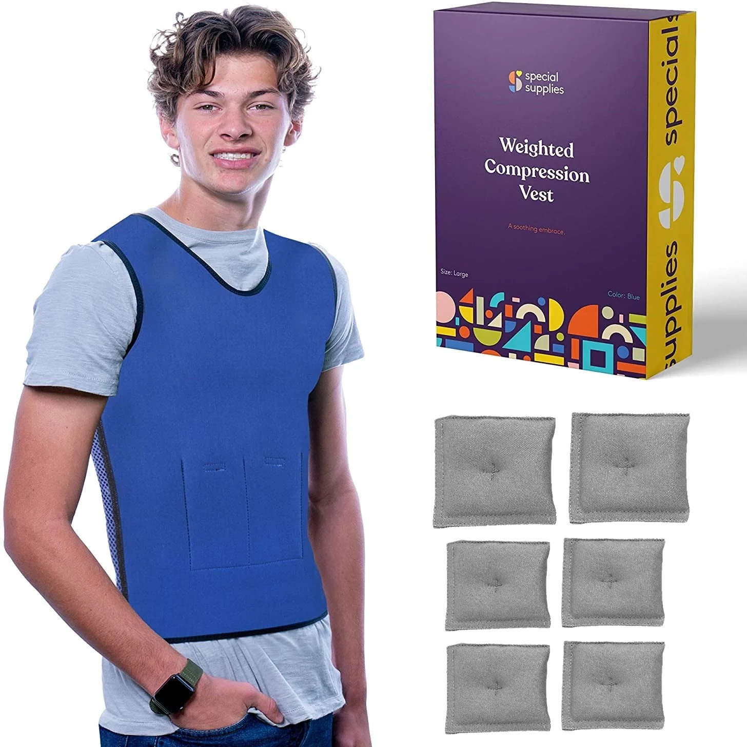 WEIGHTED - Sensory Compression Vest for Kids with Processing Disorders ADHD and Autism Calming and Supportive with Adjustable Weight Fit - Image 29