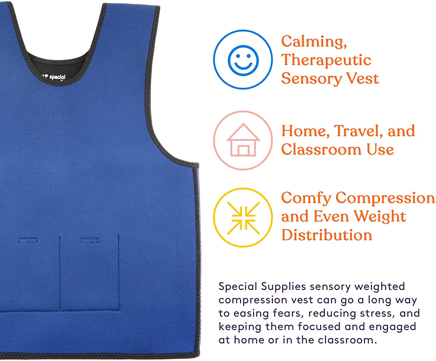 WEIGHTED - Sensory Compression Vest for Kids with Processing Disorders ADHD and Autism Calming and Supportive with Adjustable Weight Fit - Image 33