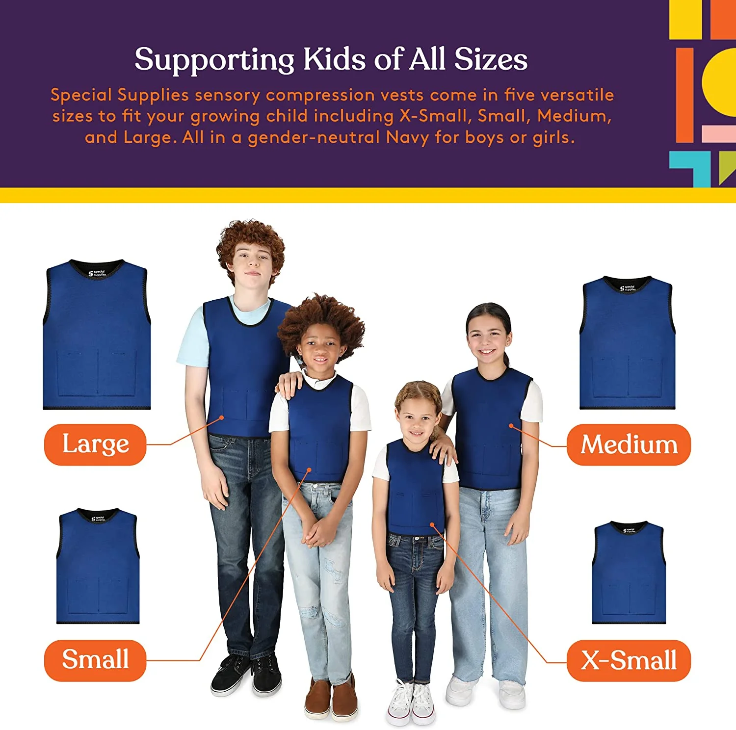 WEIGHTED - Sensory Compression Vest for Kids with Processing Disorders ADHD and Autism Calming and Supportive with Adjustable Weight Fit - Image 5