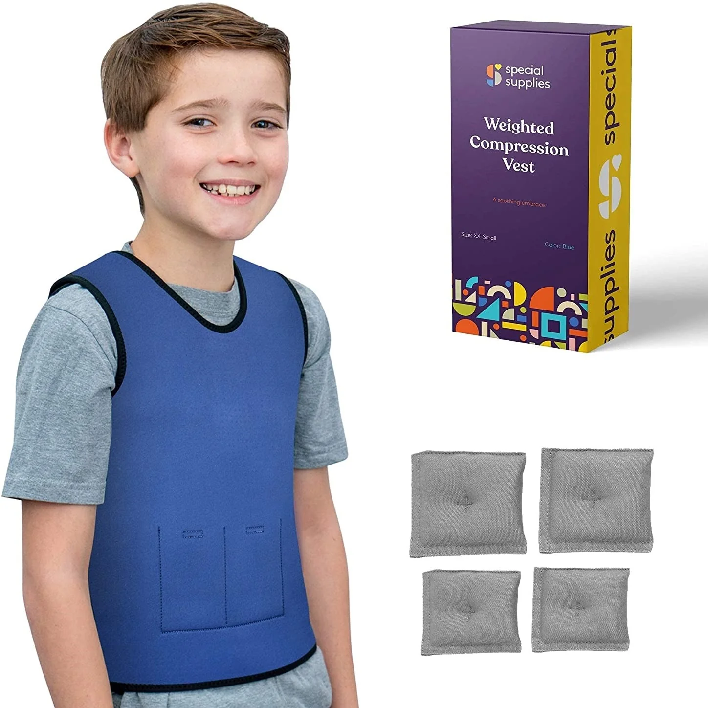 WEIGHTED - Sensory Compression Vest for Kids with Processing Disorders ADHD and Autism Calming and Supportive with Adjustable Weight Fit - Image 8
