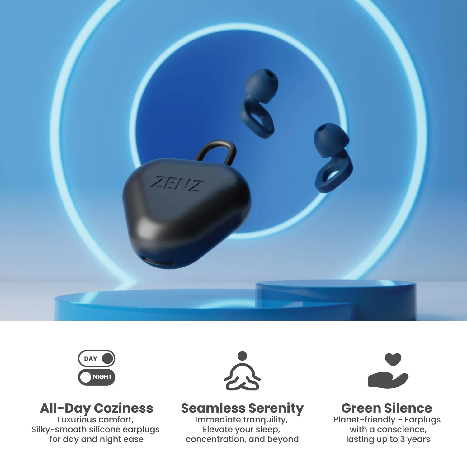 ZENZ - Unwind Earplugs - Lagoon Navy - Image 3